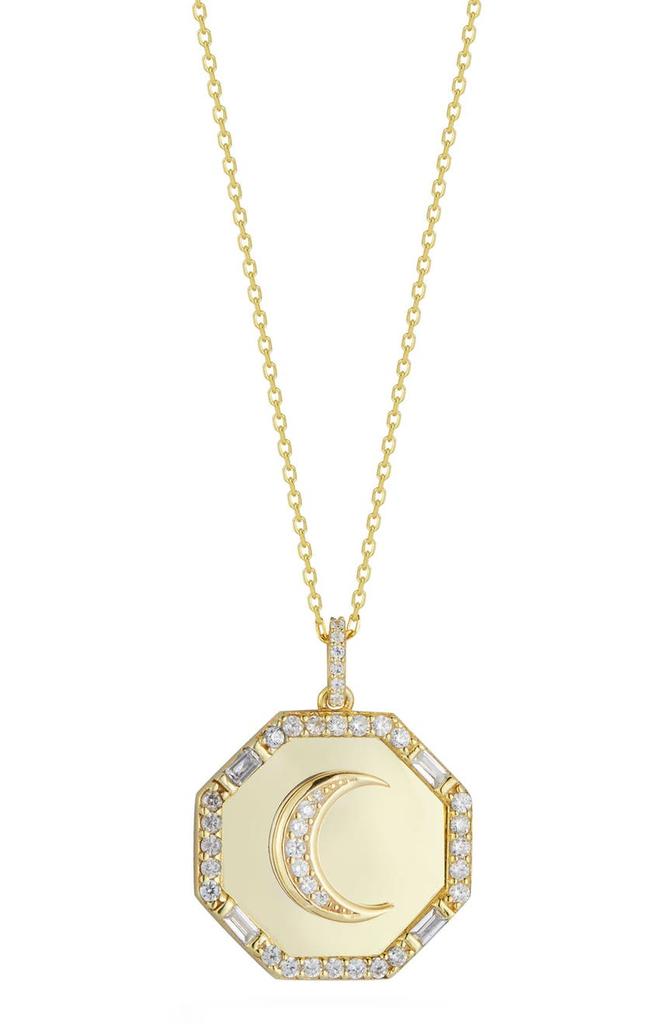 Sphera Milano Sterling Silver & CZ Moon Pendant Necklace