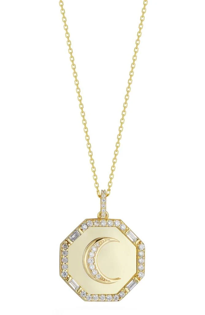 Sphera Milano Sterling Silver & CZ Moon Pendant Necklace 1