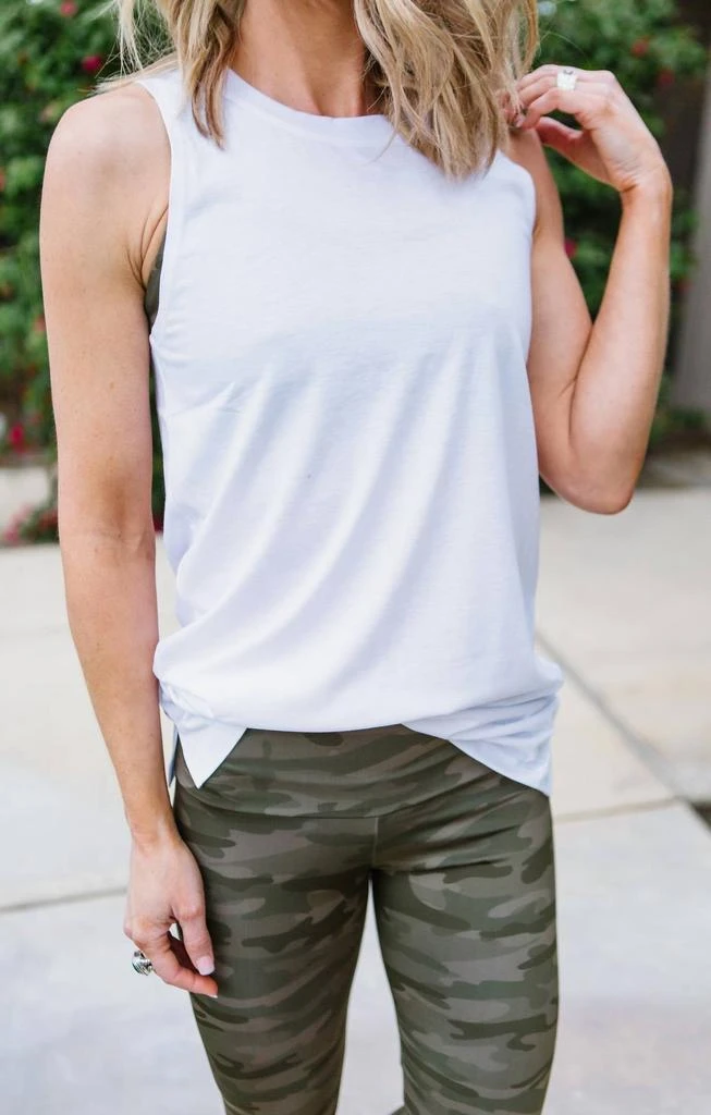 Onzie Braid-Back Tank In White 2