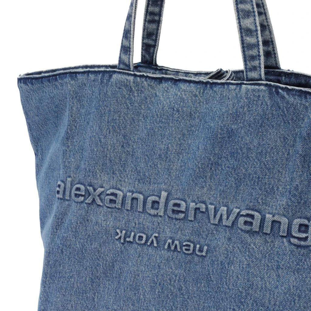 Alexander Wang Alexander Wang Logo Embossed Large Denim Tote Bag 4