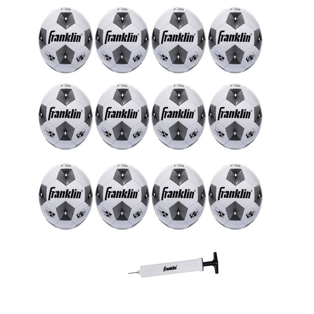 Franklin Sports Size 5 Competition 100 Soccer Balls - 12 Pack Deflated With Pump