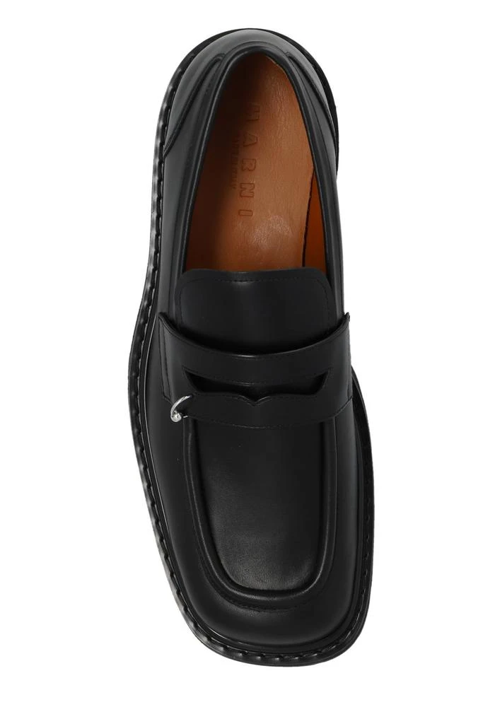 Marni Marni Ring Embellishment Square Toe Loafers 4