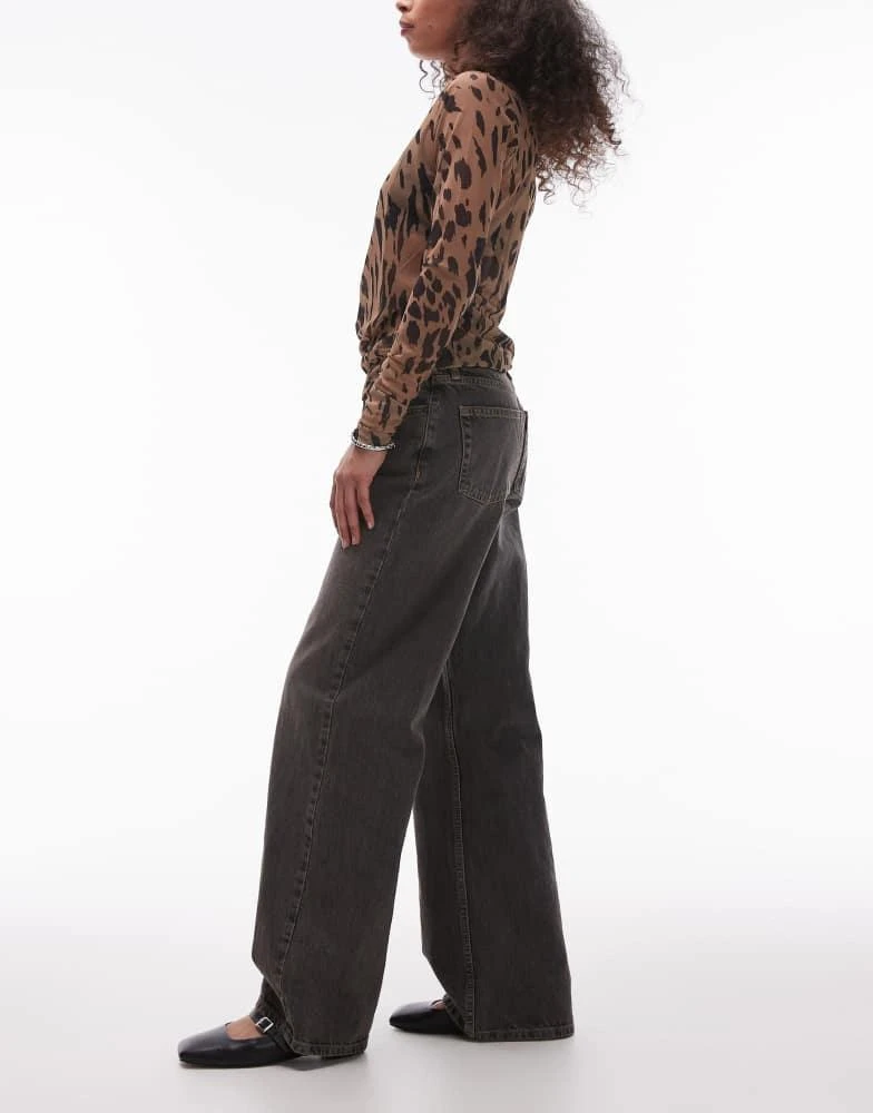Topshop Topshop Ember low rise wide leg jean in vintage grey 3