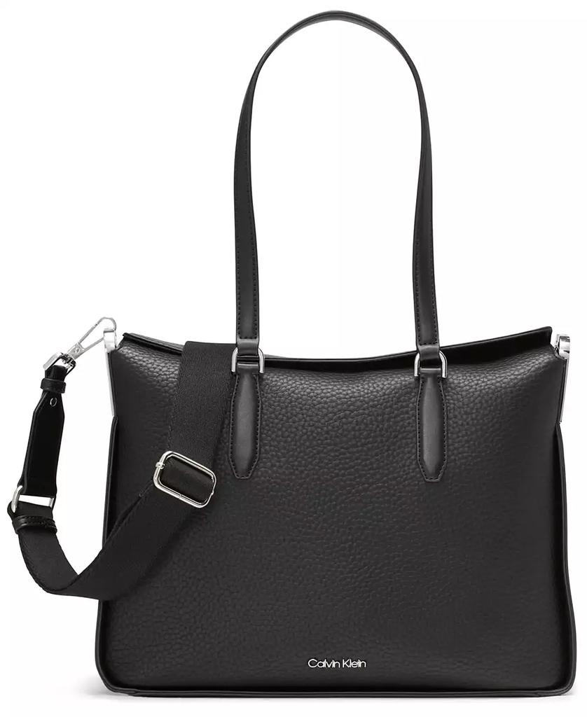 Calvin Klein Fay Convertible Tote Bag Black Silver One Size Fits All Tote Bags Free Shipping BeyondStyle