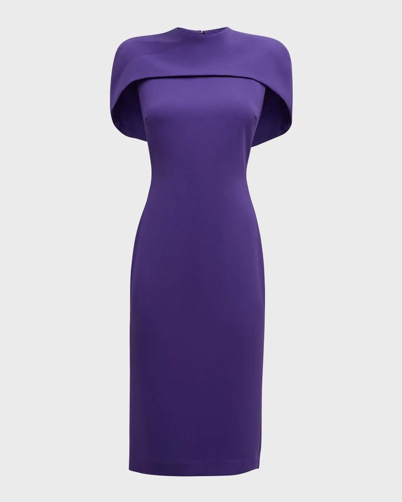 Badgley Mischka Mock-Neck Bodycon Cape Midi Dress 1