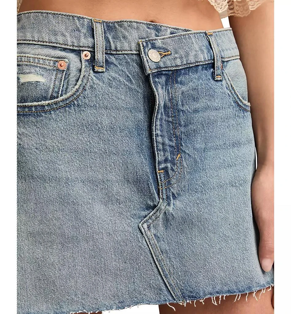 Lucky Brand Women's Crossover Cutoff Denim Mini Skirt 4