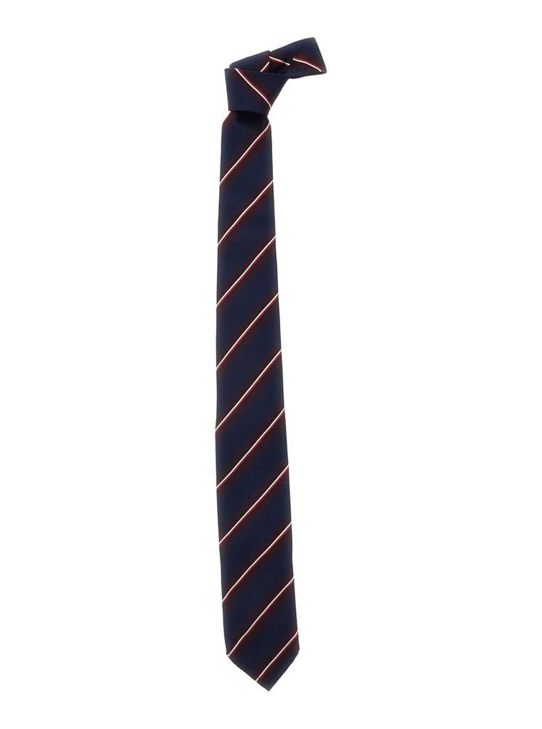 DSQUARED2 Blue Tie With All-Over Striped Motif In Silk Man 1