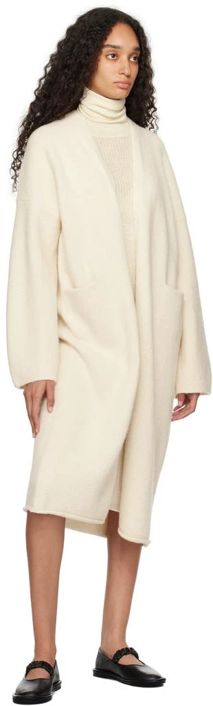 LAUREN MANOOGIAN Off-White Long Open Cardigan 4