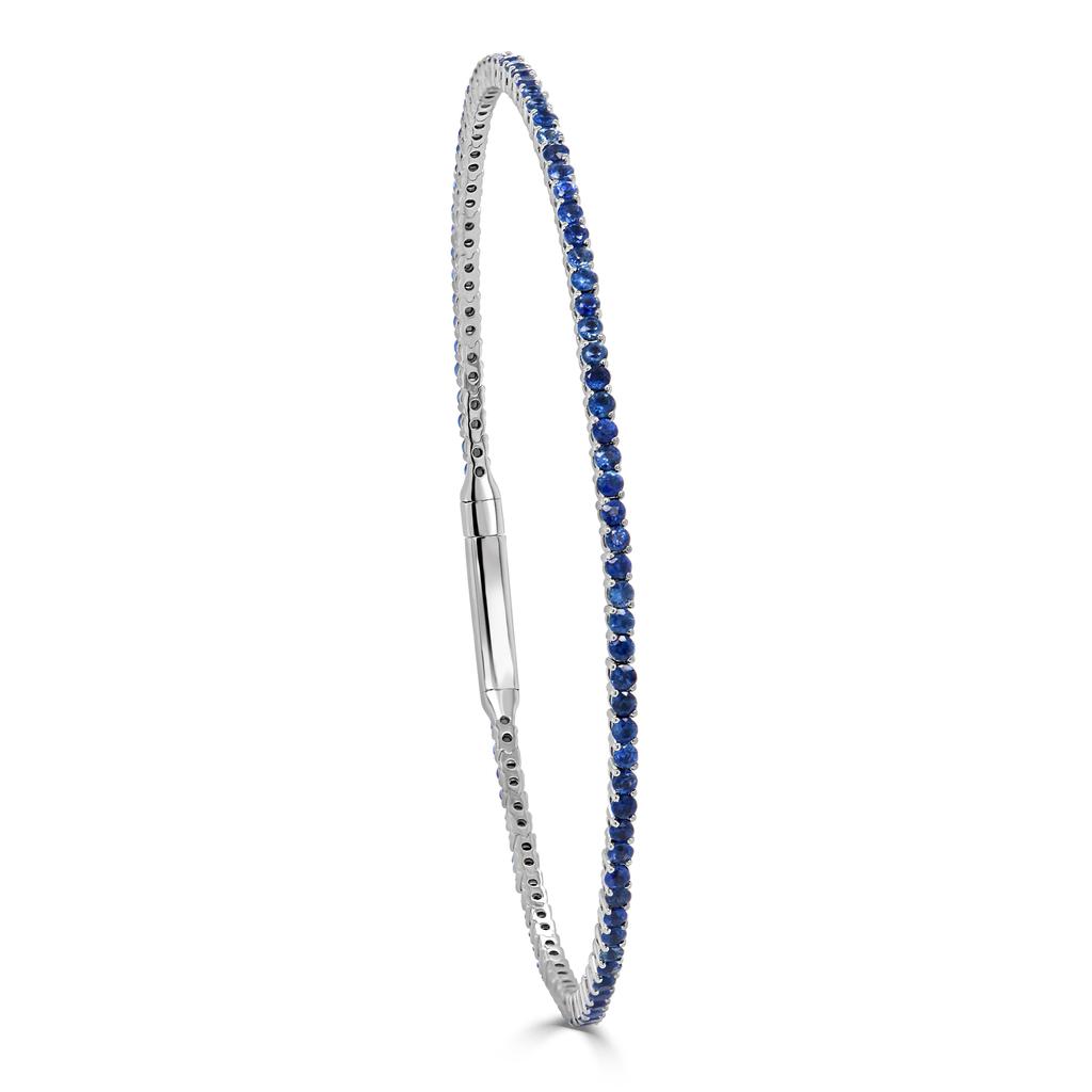 Sabrina Designs 14K Gold & Blue Sapphire Flexible Eternity Bangle