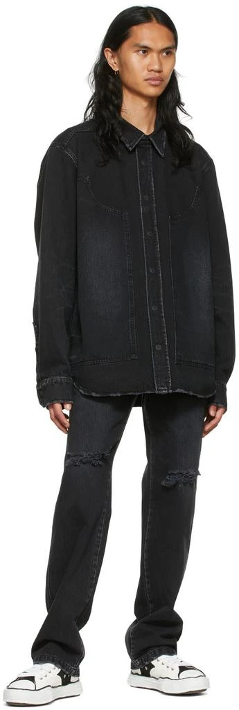 We11done Black Faded Denim Jacket 4