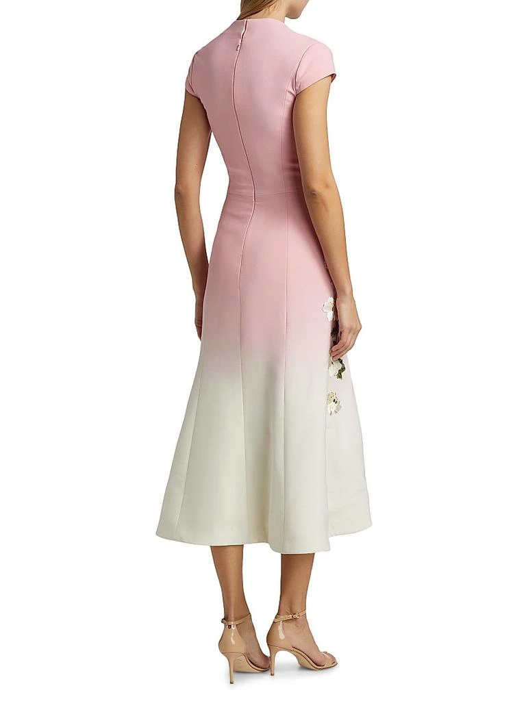 strapless open back dress Light Pink Floral Ruffle Mini Dress