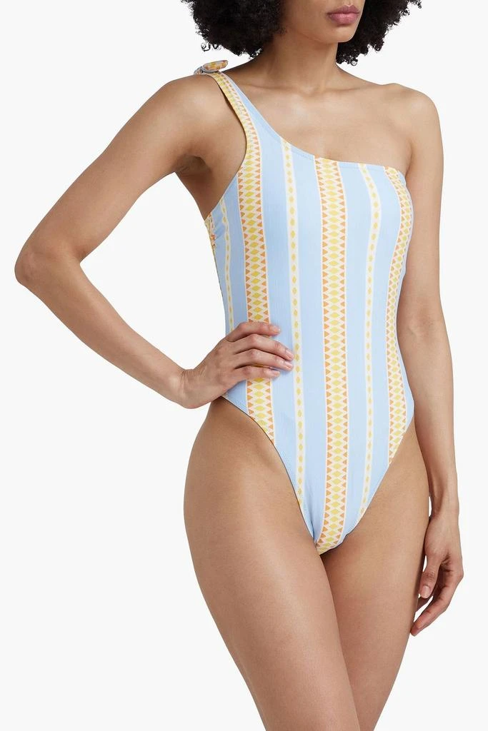 LEMLEM Jemari one-shoulder cutout stretch-jacquard swimsuit 2