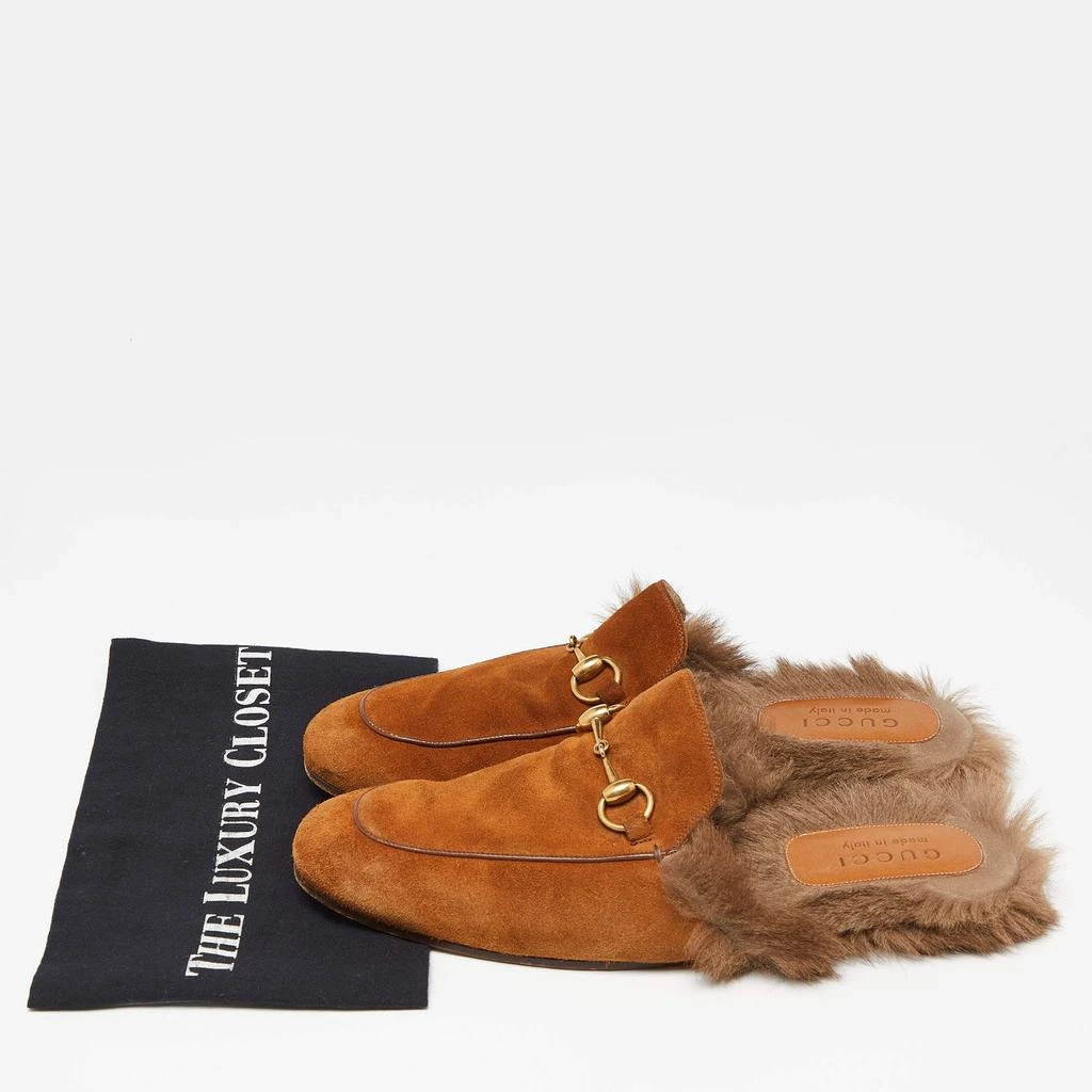 Gucci Gucci Brown Suede and Fur Lined Princetown Flat Mules Size 42 9