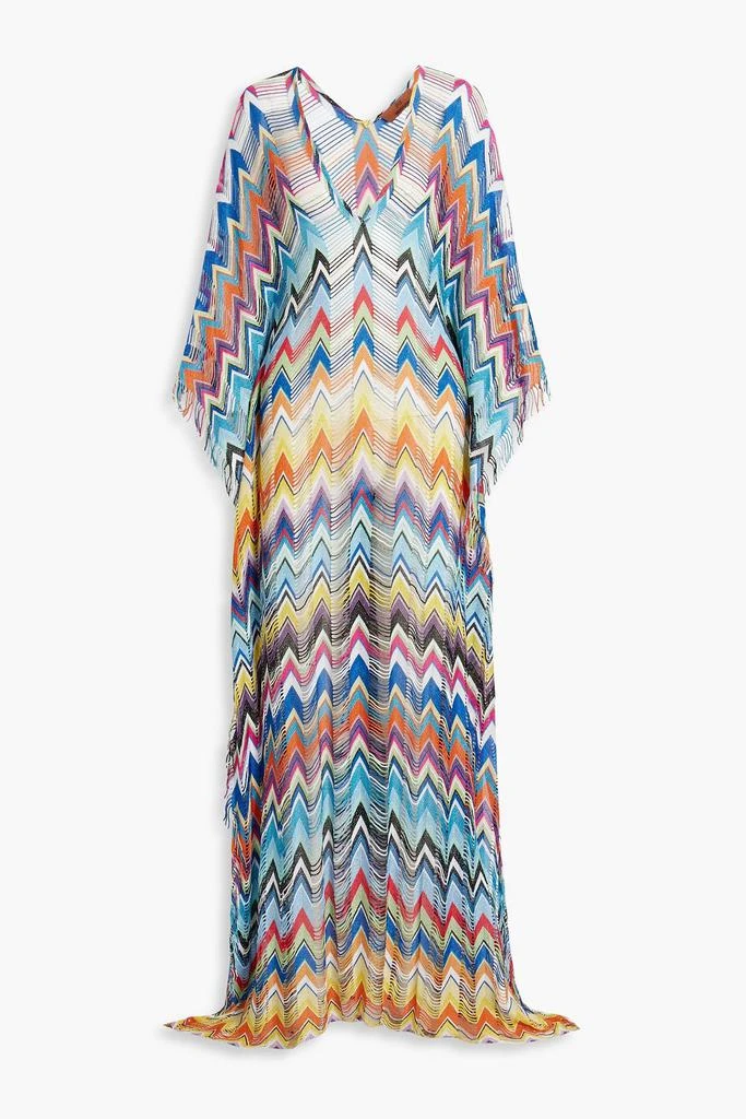 Missoni Fringed metallic crochet-knit maxi dress 1