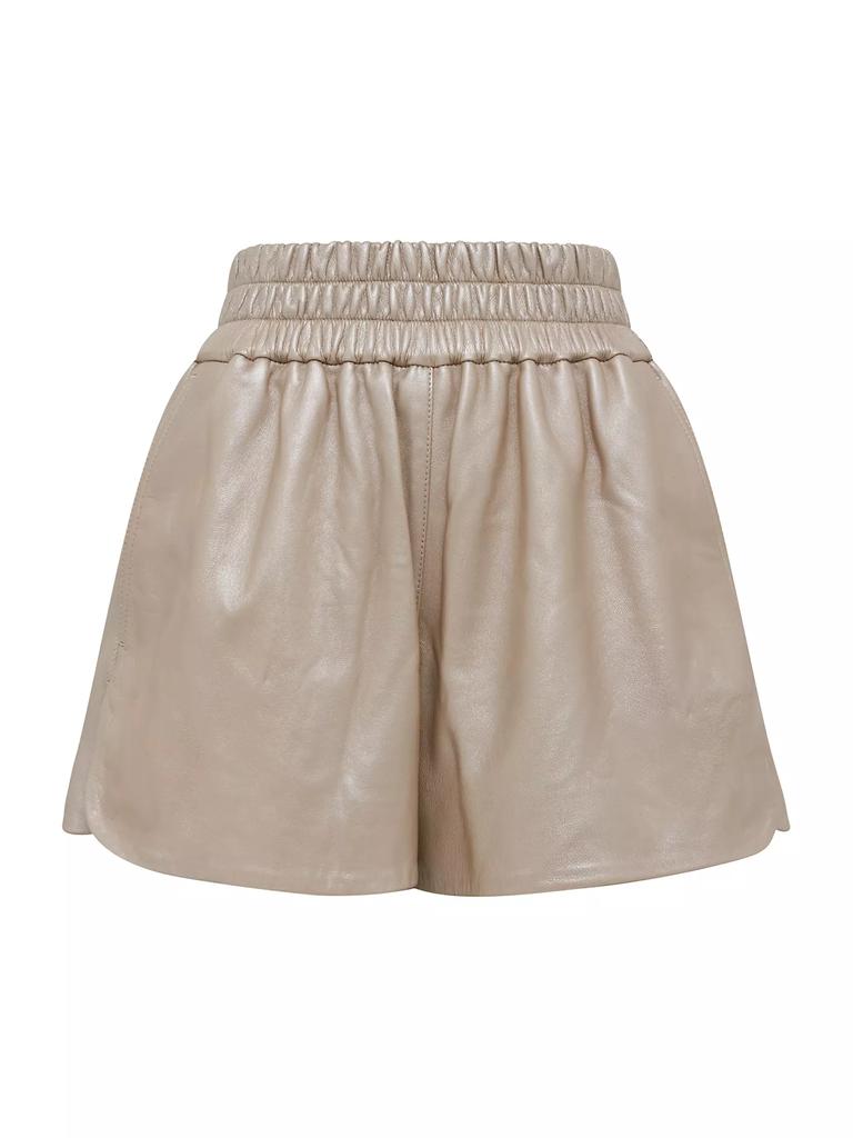 IRO Sultan High-Waisted Leather Lame Shorts