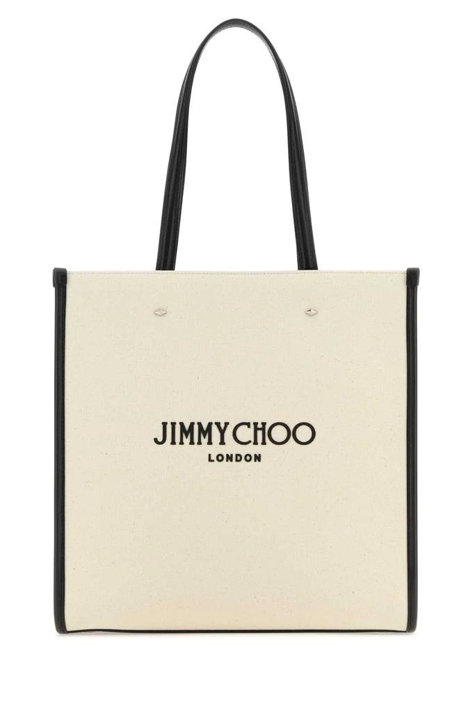 Jimmy Choo Ivory Canvas N/s Tote M Shopping Bag 1