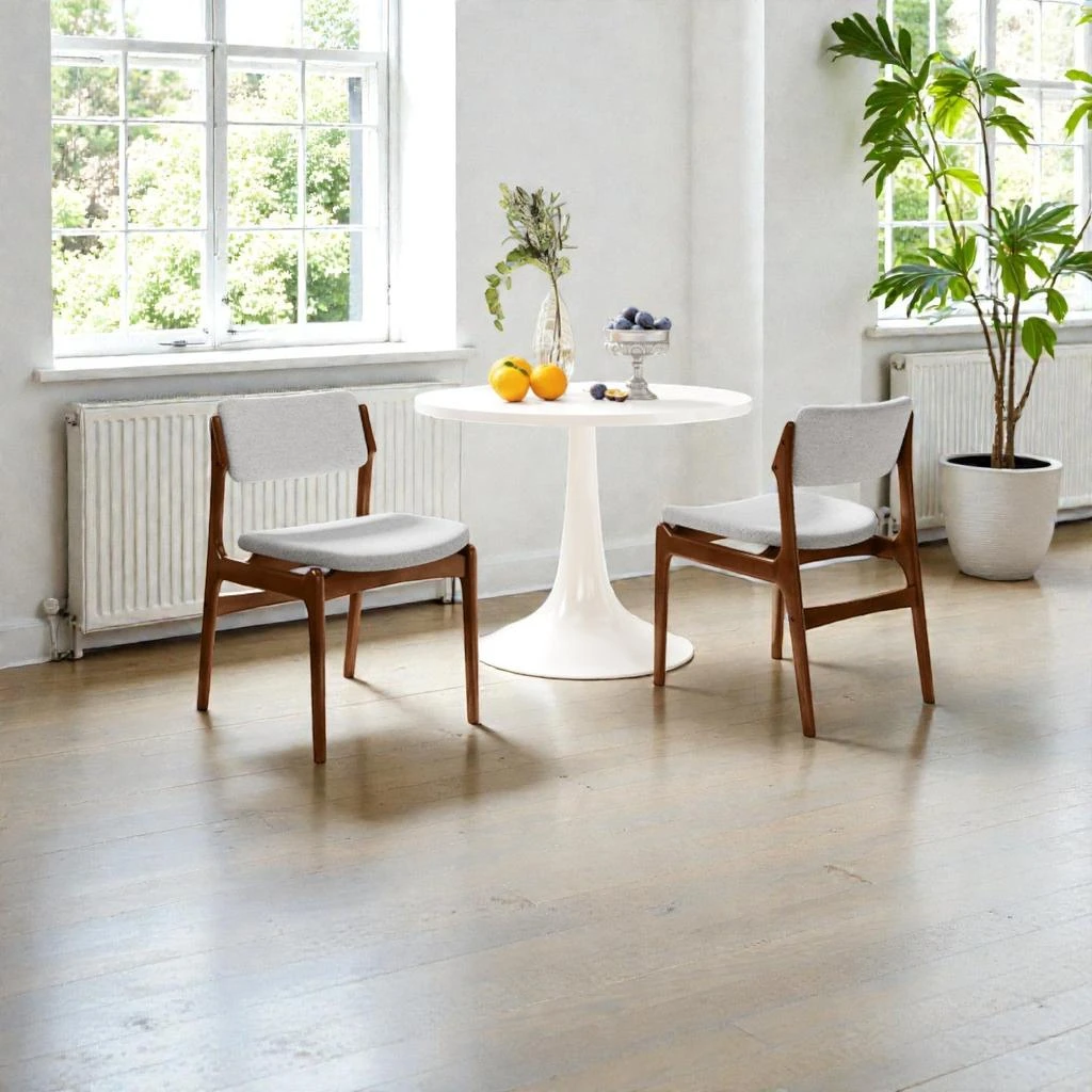 Hivvago Set of 2 Stylish Padded Chairs with Strong Rubberwood Leg Construction