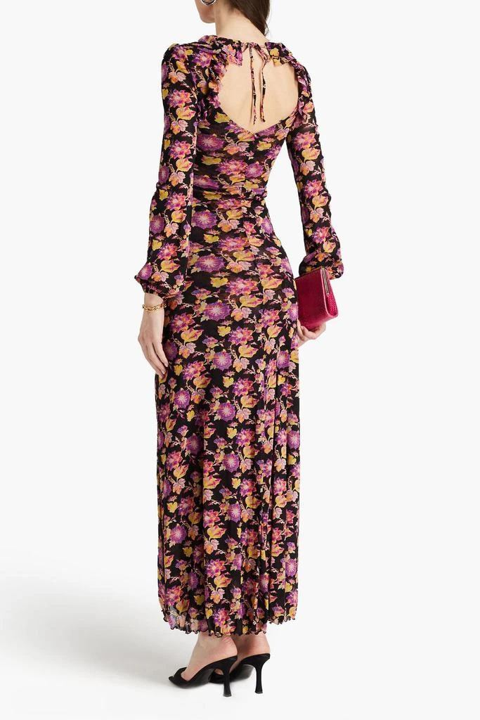 DIANE VON FURSTENBERG Sean ruffled floral-print stretch-mesh maxi dress 3