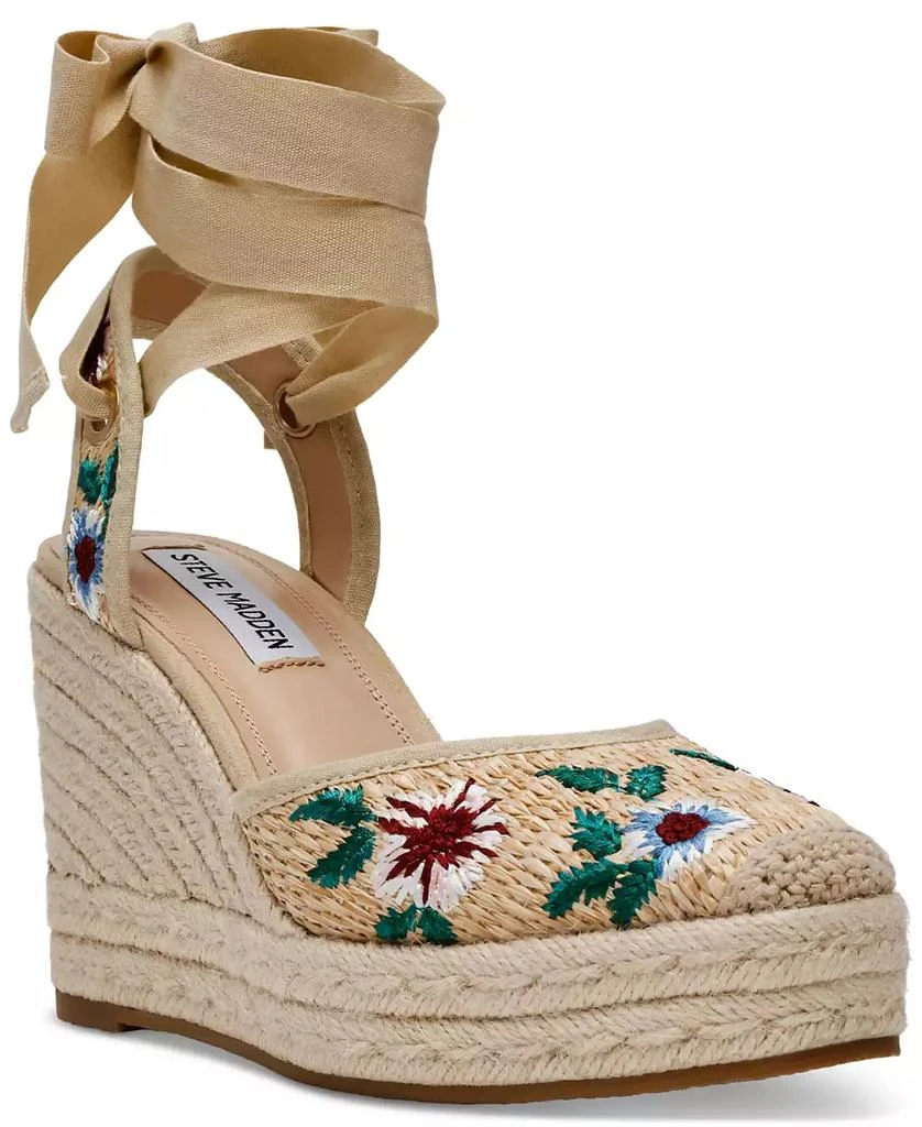 Steve Madden Women's Vero Platform Raffia Wedge Sandals 1