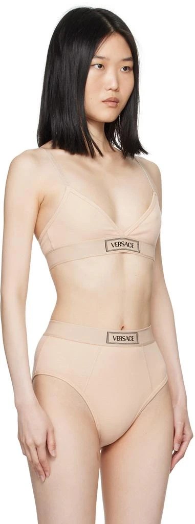 Versace Beige 90s Vintage Logo Bra 2