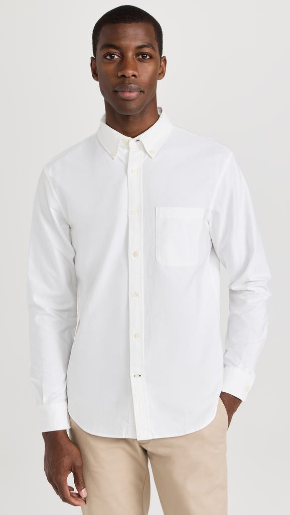 Club Monaco Long Sleeve Solid Oxford Shirt