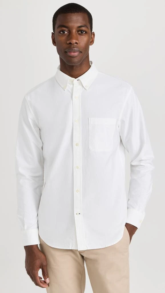 Club Monaco Long Sleeve Solid Oxford Shirt 1