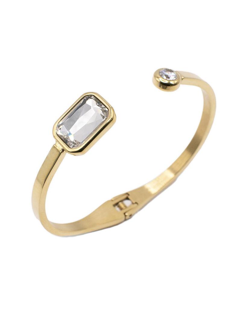 Alex and Ani Accents Stainless Steel CZ Cuff Bracelet