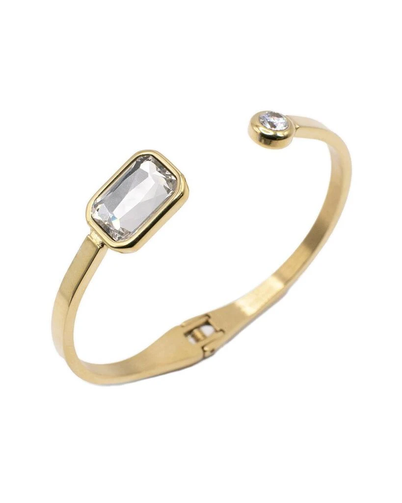 Alex and Ani Accents Stainless Steel CZ Cuff Bracelet 1
