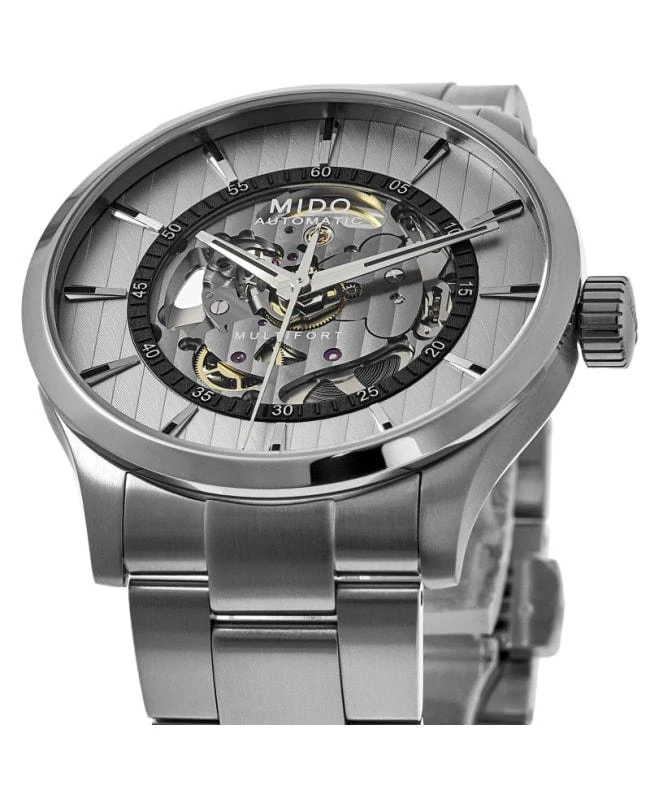 MIDO Mido Multifort Skeleton Vertigo Rhodium Dial Steel Men's Watch M038.436.11.031.00 2