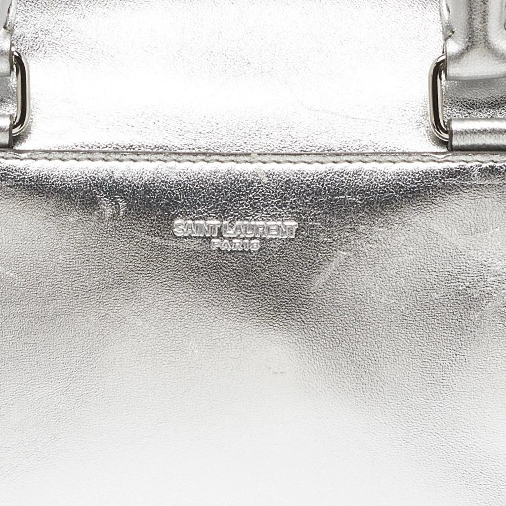 Yves Saint Laurent Silver Leather Classic Baby Duffle Bag 4