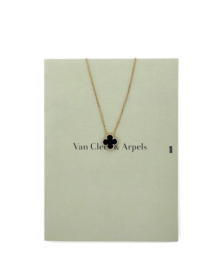 Pre-Owned Van Cleef 
Arpels Vintage Alhambra Pendant Necklace 18K Gold and Onyx, 16.25" 2