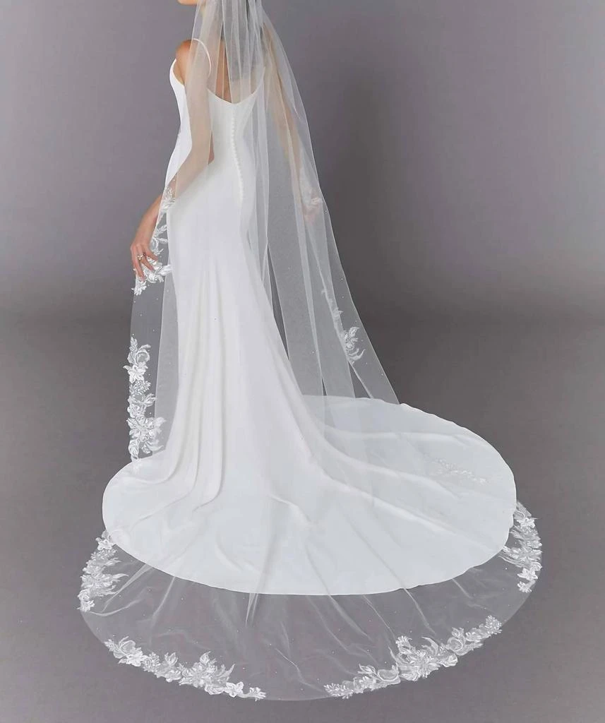 MORILEE Morilee - Lace Scattered Rhinestones Cathedral Length Wedding Veil