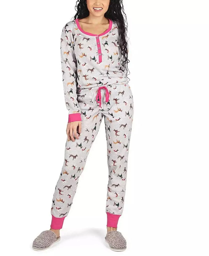 Memoi Women's Dog Mania 2 Piece Pajama Set 1