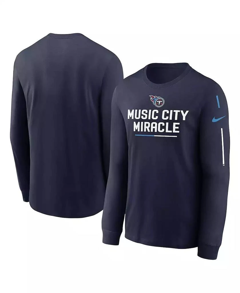 NIKE Men's Navy Tennessee Titans Team Slogan Long Sleeve T-shirt 1