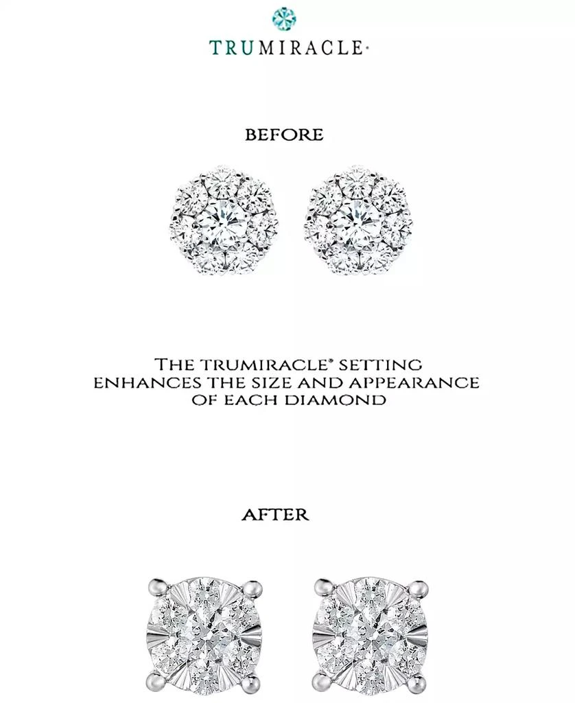TruMiracle TruMiracle Diamond Stud Earrings (1 ct. t.w.) in 14k White Gold 5
