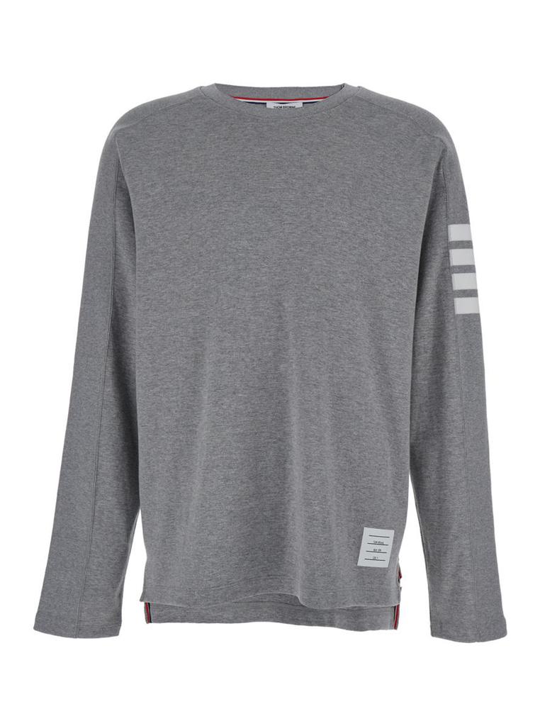 Shop Long Sleeve Tee W/ 4 Bar Stripe In Milano Cotton on Shop Long Sleeve Tee W/ 4 Bar Stripe In Milano Cotton on