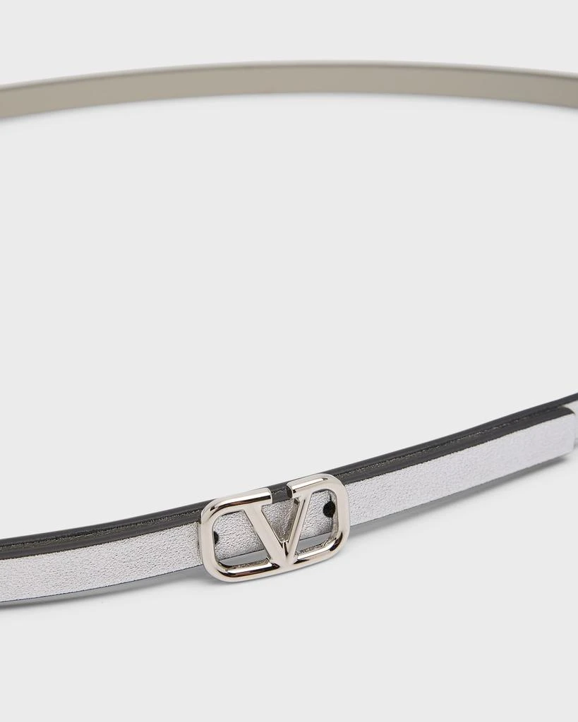 Valentino V-Logo Reversible Leather Skinny Belt 3