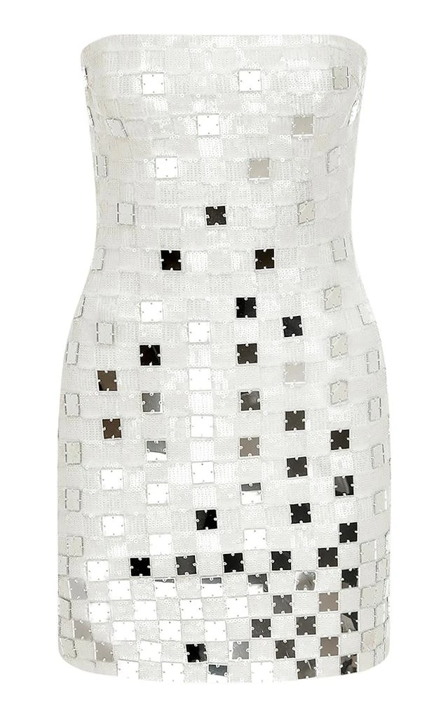 ILA ILA. - Exclusive Vivian Mirror-Embellished Sequined Crepe Mini Dress - White - EU 34 - Moda Operandi 1