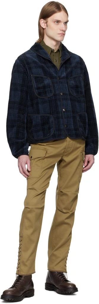 RRL Navy Plaid-Print Corduroy Jacket 4