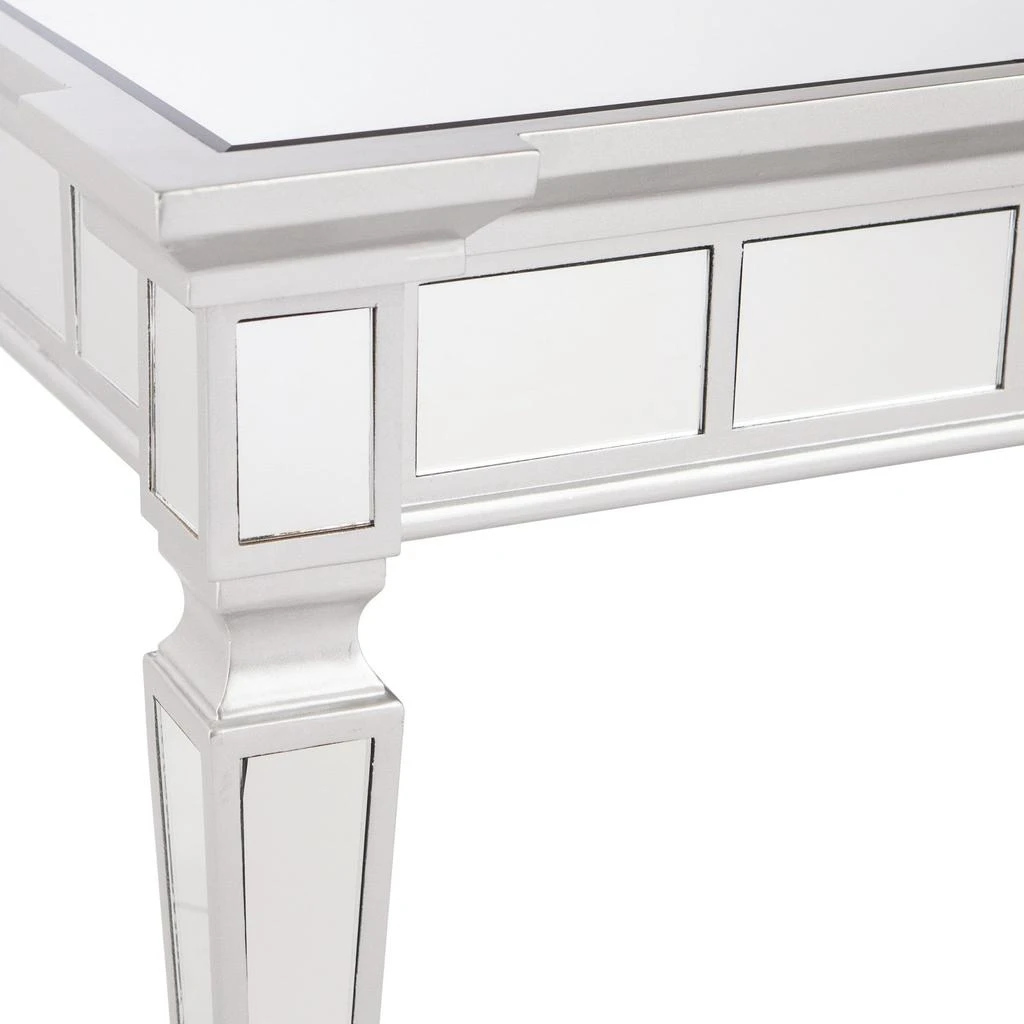 Hivvago 24" Silver Glass Square End Table 5