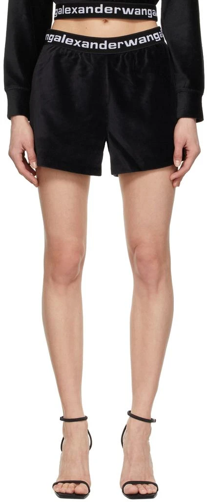 Alexander Wang Black Logo Elastic Shorts 1