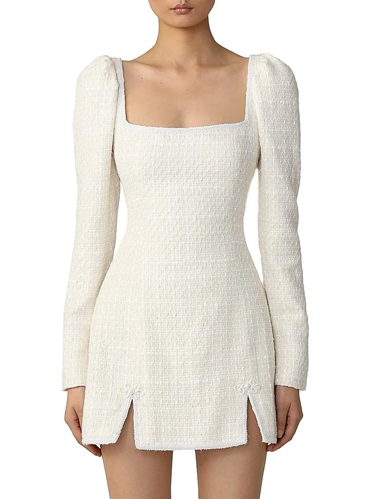 SAU LEE Jenna Tweed Square-Neck Minidress 3