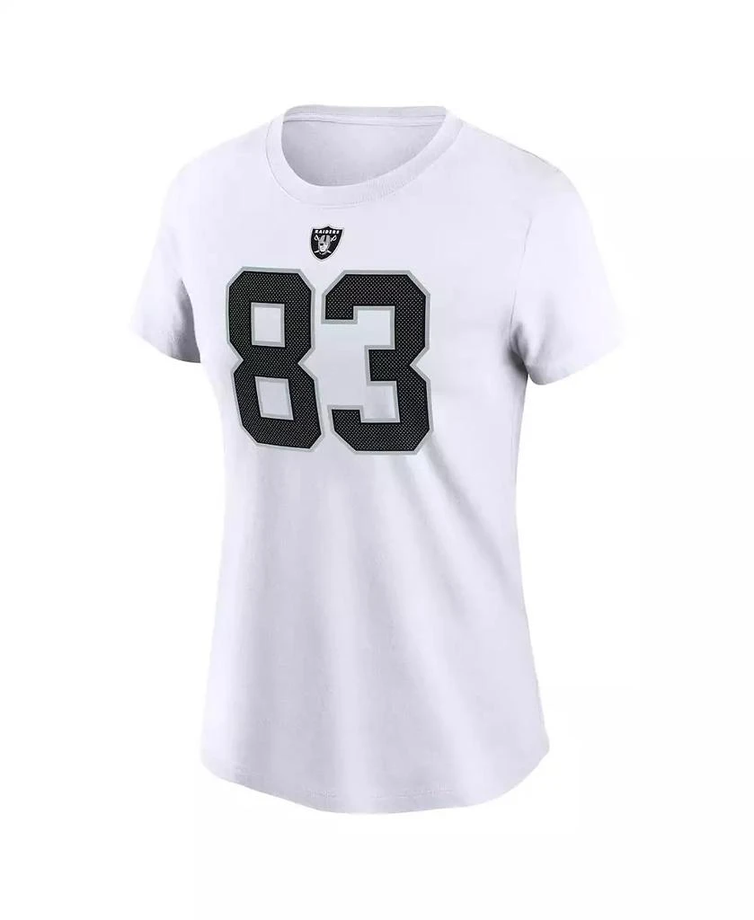 NIKE Women's Darren Waller White Las Vegas Raiders Player Name Number T-shirt 3