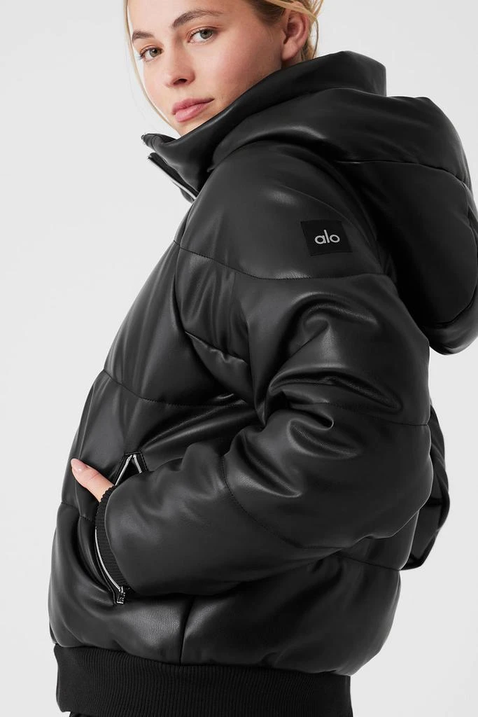Alo Faux Leather Boss Puffer - Black 4