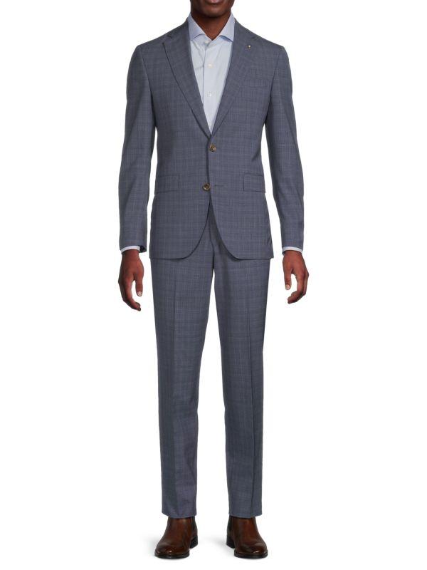 Jack Victor Plaid Wool Blend Suit