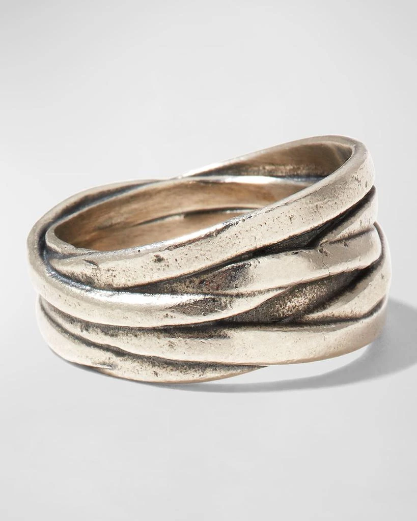 John Varvatos Men's Silver Wrap Band Ring 4
