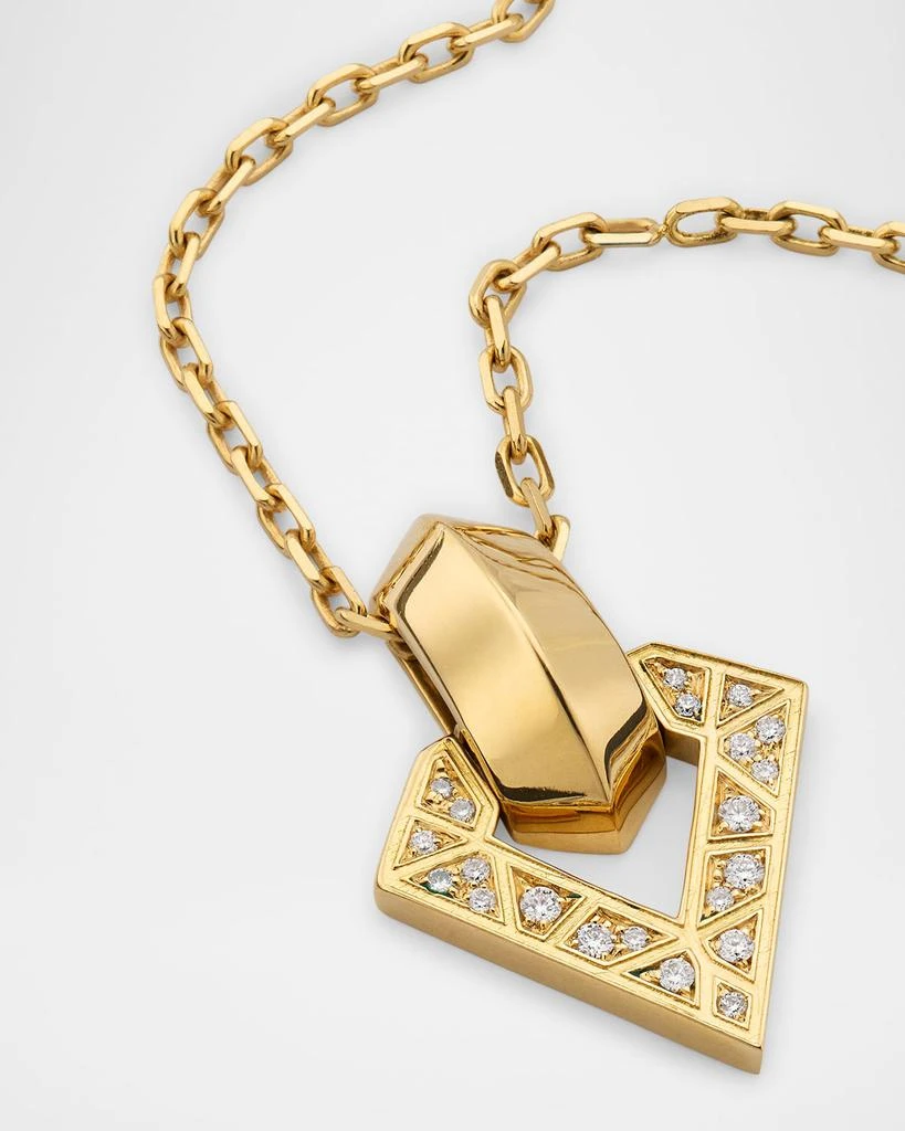 Dries Criel 18K Yellow Gold Diamond Cross Brute Pendant Necklace 3