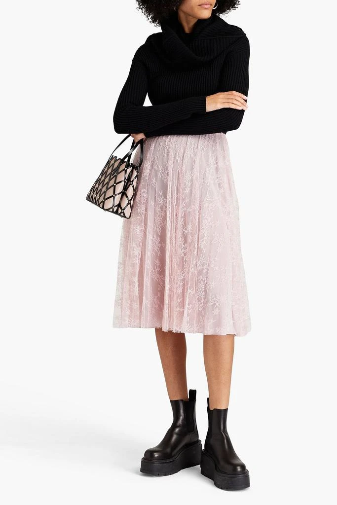 Valentino Gathered corded lace skirt 2