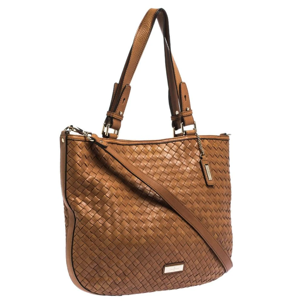 Cole Haan Brown Woven Leather Tote 2