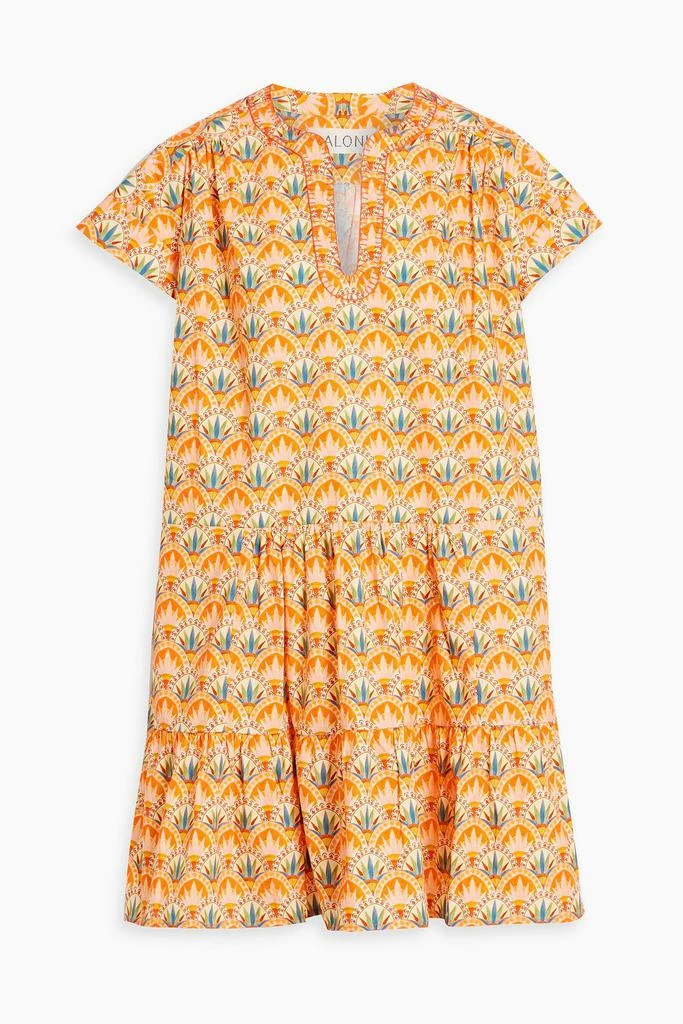 Saloni Ashley printed cotton-poplin mini dress 1